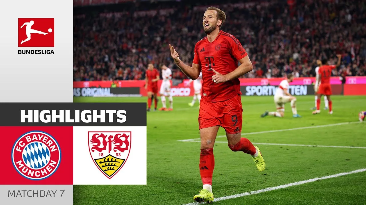L’imparable Kane réussit un triplé ! | FC Bayern Munich – VfB Stuttgart 4-0 | Faits saillants | 7ème journée