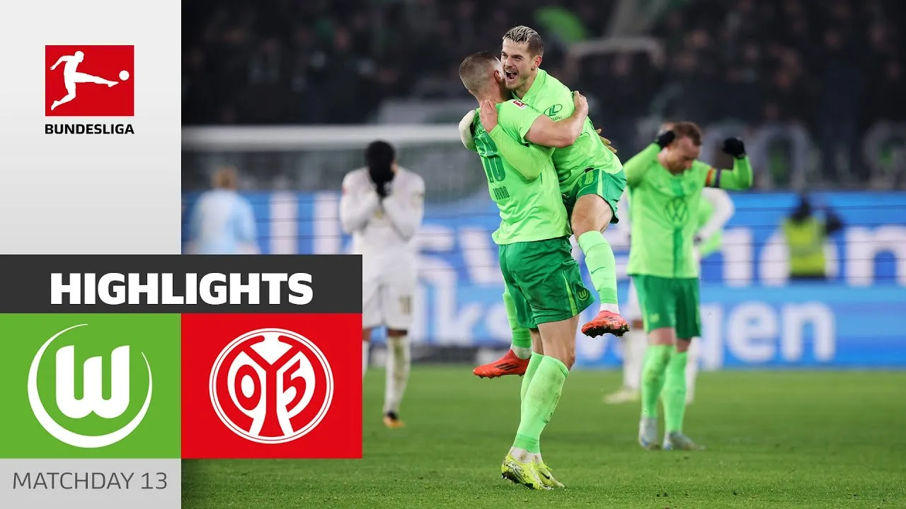 Des allers-retours sauvages avec 7 buts ! | Wolfsbourg – Mayence 05 4-3 | Faits saillants | MD13 – Bundesliga 24/25