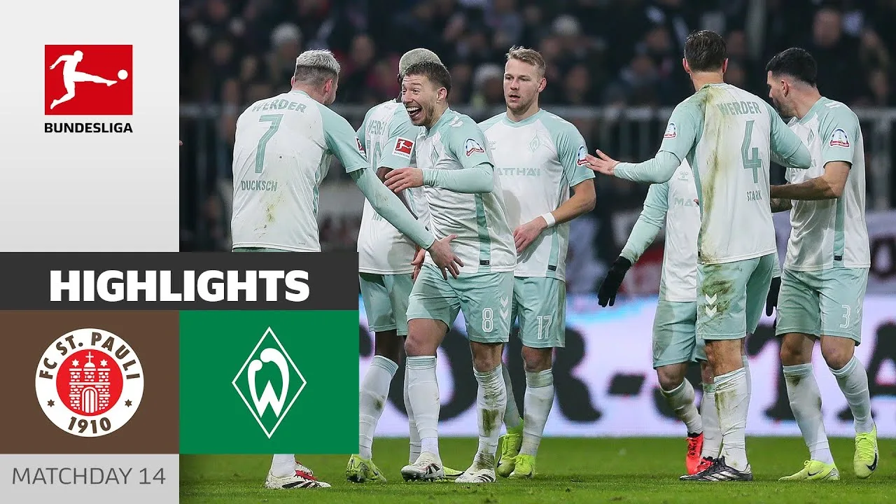 Victoire à l’extérieur à Hambourg ! | FC St. Pauli – SV Werder Brême 0-2 | Faits saillants | 14e journée – Bundesliga
