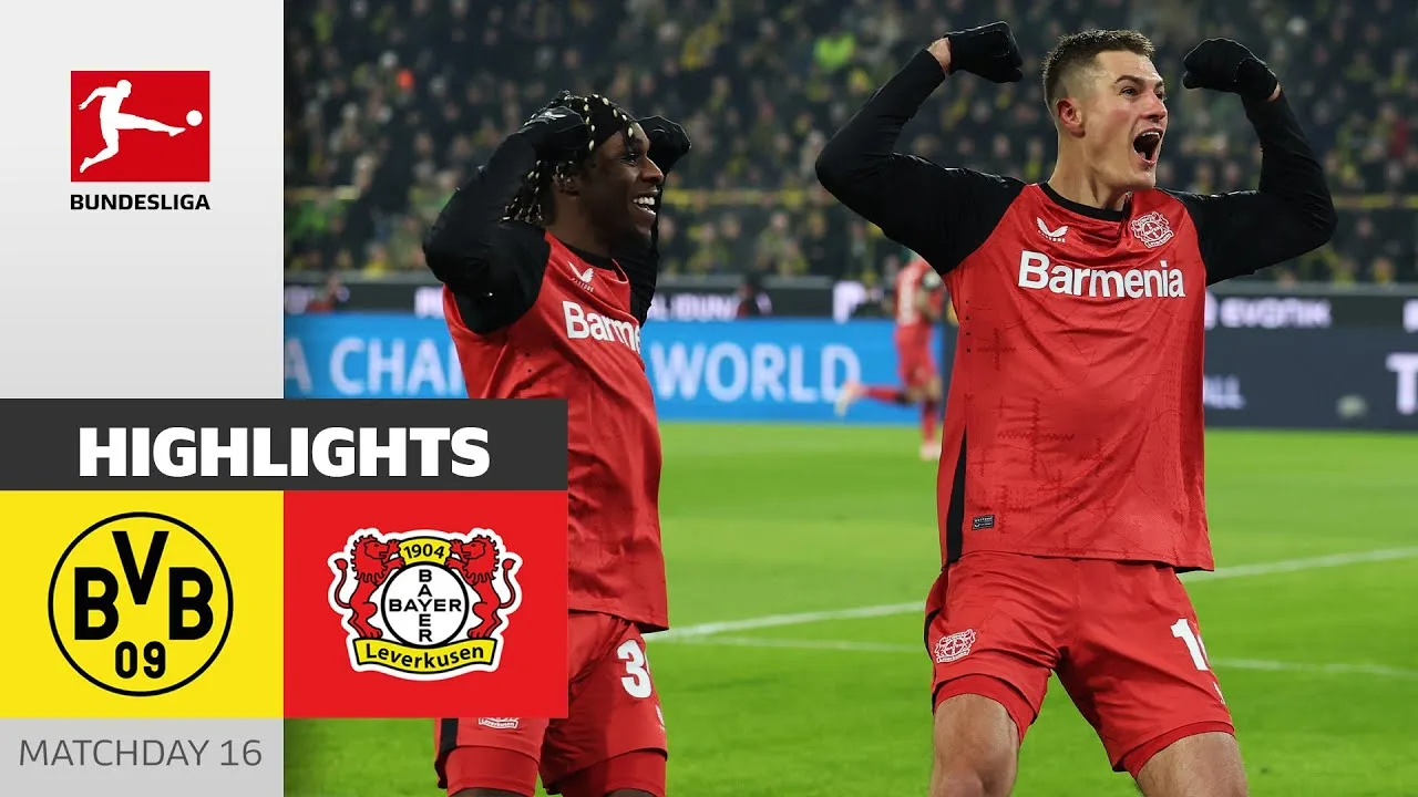 Clash passionnant à 5 buts ! | Borussia Dortmund – Bayer 04 Leverkusen 2-3 | Faits saillants | 16ème journée
