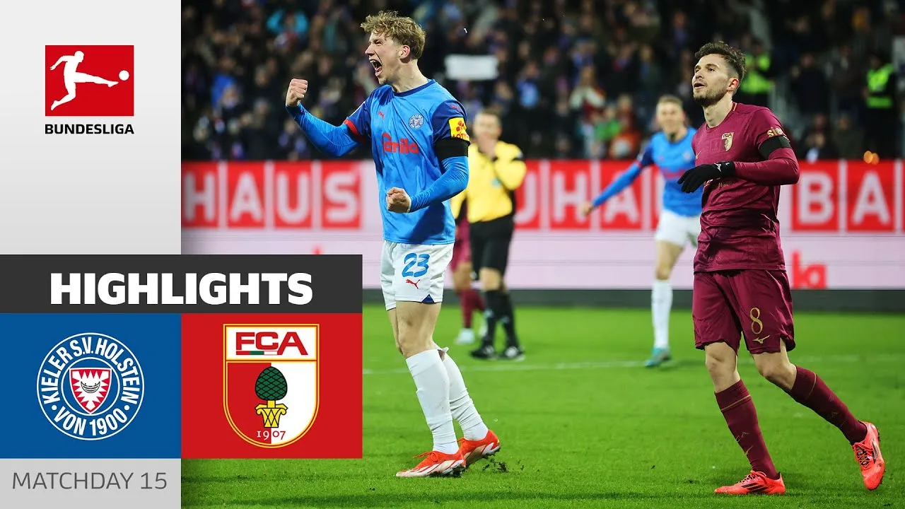 Kiel remporte une victoire massive ! | Holstein Kiel – FC Augsbourg 5-1 | Faits saillants | 15e journée – Bundesliga