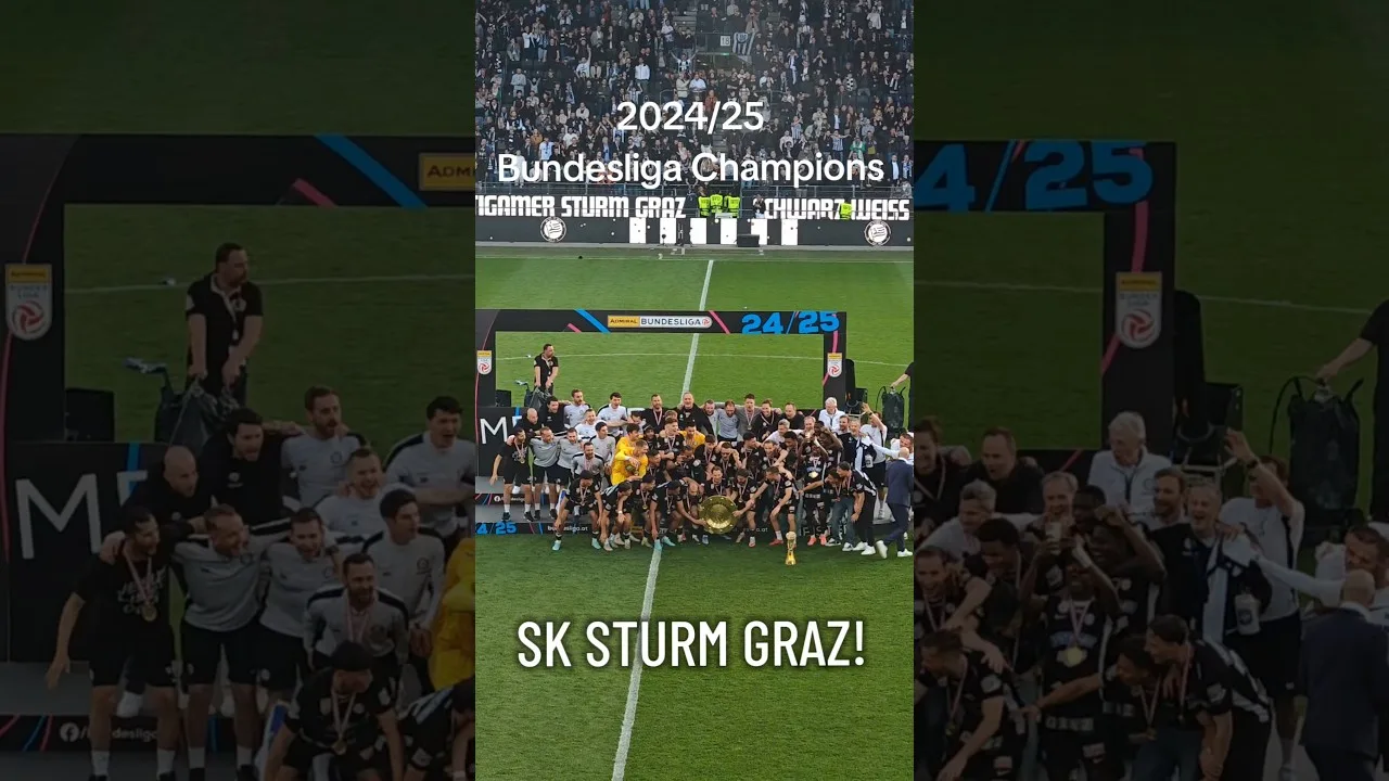 🏆🎉 Sturm Graz have won the Bundesliga title! ⚫⚪ #Bundesliga #Austria #Sturm #Fußball