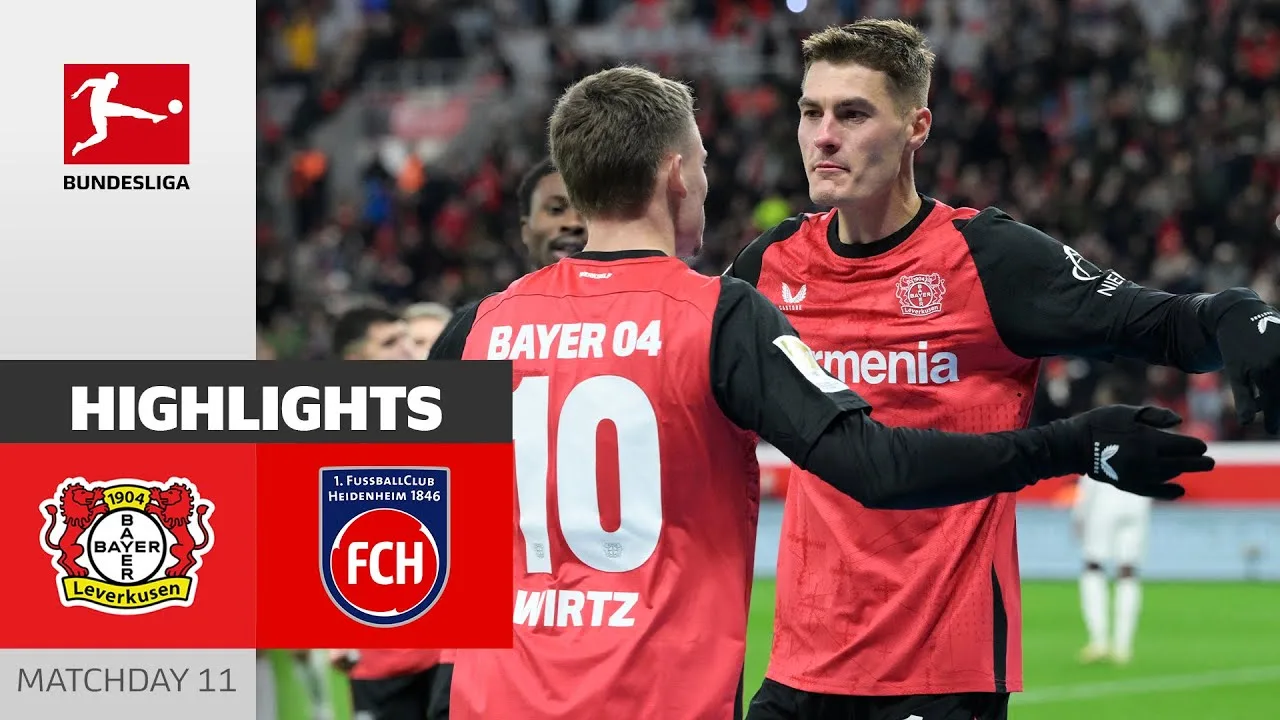 Tour du chapeau de Schick ! | Bayer 04 Leverkusen – 1. FC Heidenheim 1846 5-2 | Faits saillants | MD11 – Bundesliga