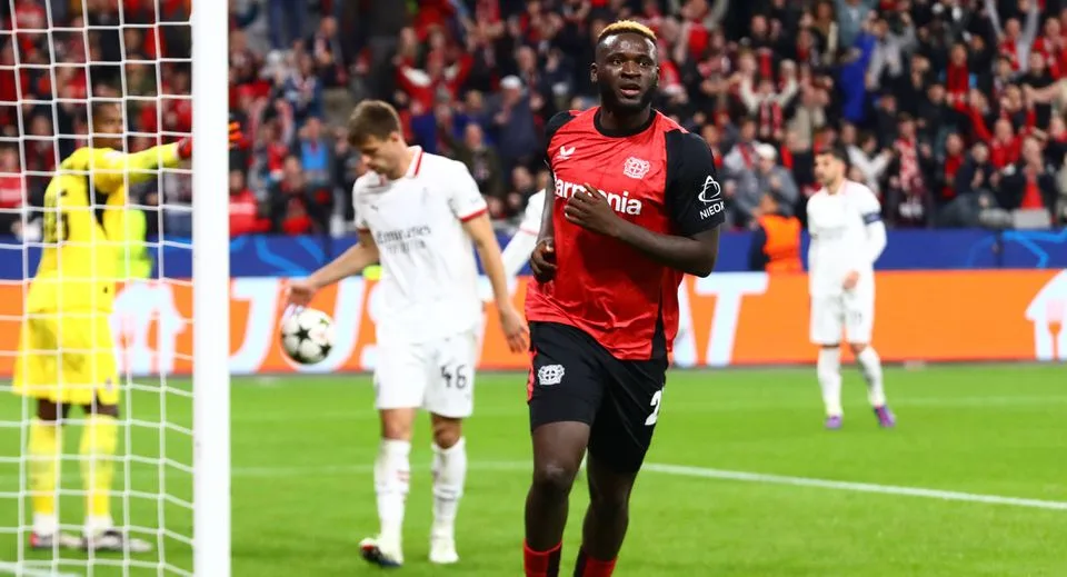 Victor Boniface au premier match de Bundesliga de Miss Bayer Leverkusen en 2025